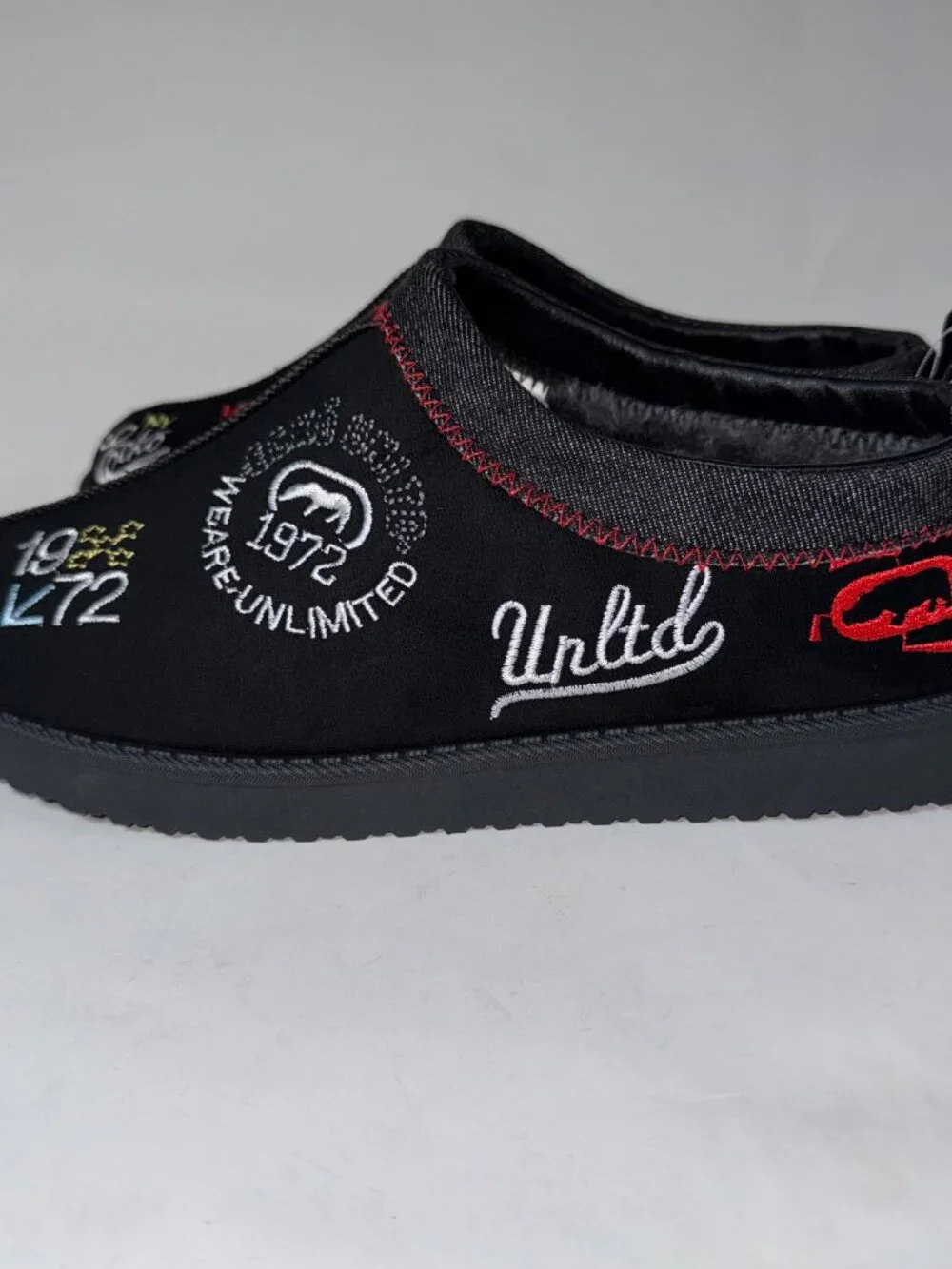 Ecko Fur Mule Mens Size 9 Y2k Style Palace x UGG Tasman Style Black Slipper